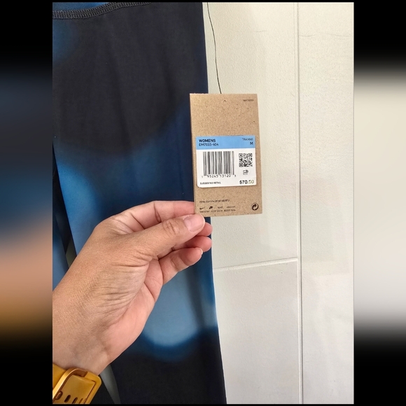 Nike Yoga Dry Fit Women's Blue Patterned Leggings Sz M - Picture 6 of 9